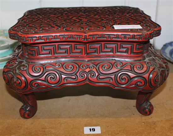 Cinnabar lacquer stand